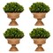 Artificial Mini Potted Plants 4 Pack Faux Decorative Plants Green Brown